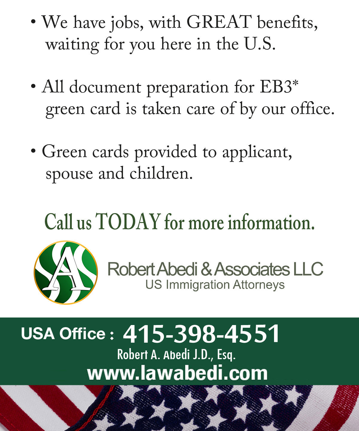 Abedi-Green-Card-AD-print-one-side 1